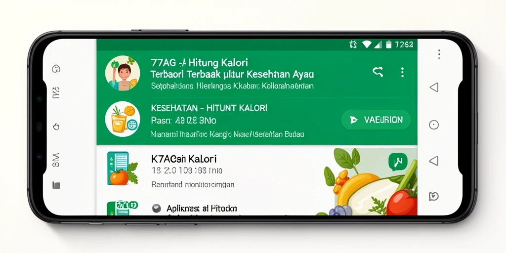 Antarmuka utama 77AG menampilkan fitur hitung kalori yang mudah digunakan.