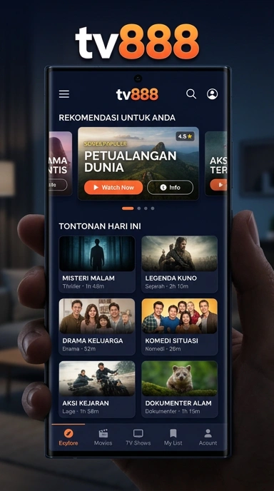 Tampilan katalog aplikasi tv888