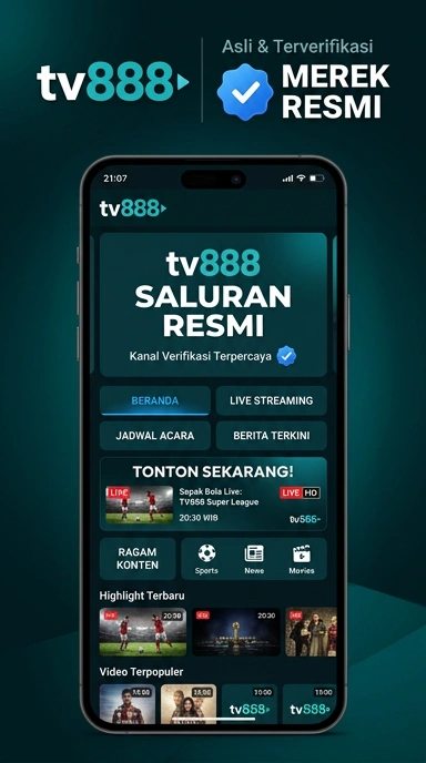 Tampilan kanal resmi tv888